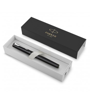 PENNA ROLLER PARKER MOD. VECTOR XL BLACK IN ACCIAIO COLORE NERO CONFEZIONATA IN ELEGANTE ASTUCCIO REGALO