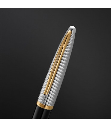 PENNA STILOGRAFICA WATERMAN MOD. CARENE DELUXE COLORE NERO CON CLIP DORATA 23K CONFEZIONATA IN ELEGANTE ASTUCCIO