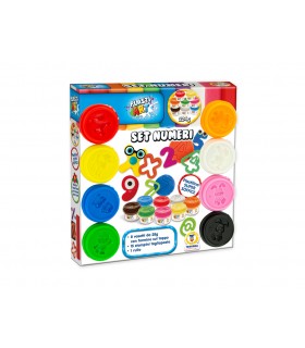 PLASTIART SET NUMERI CON 8 VASETTI DA 28GR. con accessori TEOREMA GIOCHI