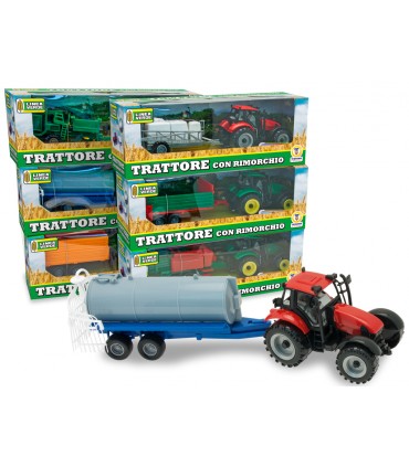 TRATTORE CON RIMORCHIO LINEA VERDE l.30cm TEOREMA GIOCHI DISPONIBILE IN 6 MODELLI