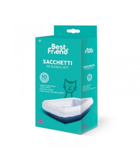 BEST FRIEND 10 SACCHETTI PER BACINELLE GATTI IN BUSTA ADATTO ANCHE A BACINELLE GRANDI ,RESISTENTE AI GRAFFI .