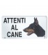 BEST FRIEND TARGA IN METALLO ATTENTI AL CANE CM 25X12,5 FIGURE ASSORTITE COME IN FOTO