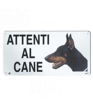 BEST FRIEND TARGA IN METALLO ATTENTI AL CANE CM 25X12,5 FIGURE ASSORTITE COME IN FOTO