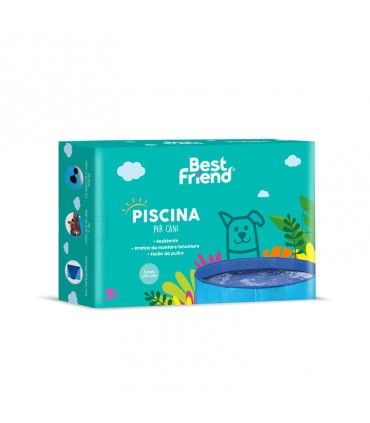 BEST FRIEND PISCINA PER ANIMALI BLU S 80X20 CM SPAZIOSA STABILE E RESISTENTE CON VALVOLA SCARICO DELL'ACQUA