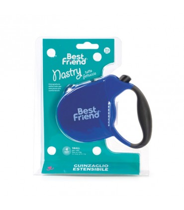 BEST FRIEND NASTRY GUINZAGLIO ESTENSIBILE  S 4MT - FINO A 11KG, CON IMPUGNATURA IN GOMMA SCOPERTA  SOFT-TOUCH COLORI ASSORTITI
