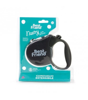 BEST FRIEND NASTRY GUINZAGLIO ESTENSIBILE MEDIO 5MT FINO A 18 KG CON IMPUGNATURA SOFT -TOUCH IN GOMMA SCOPERTA COLORI ASSORTITI