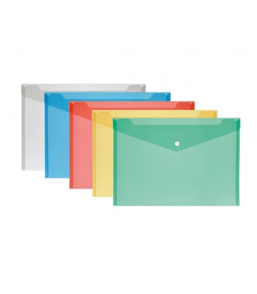 Set 5 Cartelline Lebez con Bottone colori assortiti