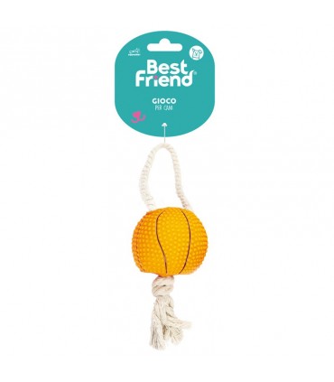 BEST FRIEND GIOCO PER CANI IN VINILE PALLA CON CORDA 35/387 CM DISPONIBILE IN 4 MODELLI