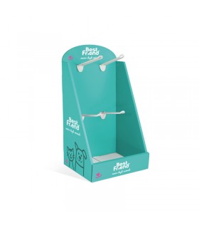 BEST FRIEND ESPOSITORE DA BANCO IN CARTONE CON 4 GANCI CM. H.25X21X50H IN OMAGGIO CON L'ASSORTIMENTO DI ARTICOLI PET