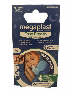 MEGAPLAST CEROTTI BALSAMICI EASY BREATH RESPIRO FACILE 8H DI RILASCIO 5PZ. +36MESI