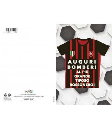 Biglietto Marpimar compleanno squadra ROSSONERO conf. 6 pz. assortiti