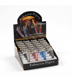 PIPETTA ATOMIC PER TABACCO IN ALLUMINIO  L.7.5cm EXPO DA 24 PZ. COLORI ASSORTITI