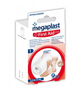 BENDA ELASTICA COESIVA MT.2,5 X 6CM AUTOADERENTE IN COTONE RITAGLIABILE CON LE MANI