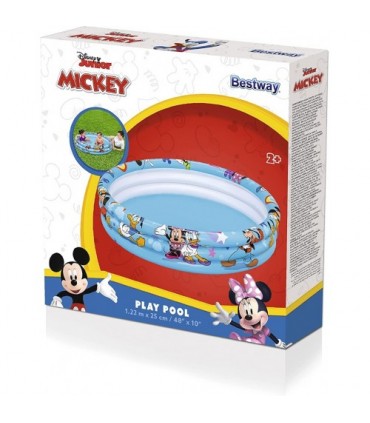 PISCINA  bestway ad ANELLI MICKEY 122X25CM portata 140L CONFEZIONAMENTO IN SCATOLA