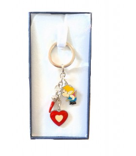 Portachiavi PredanCorno + Cuore + Cupido in Metallo confezionato in scatola da regalo