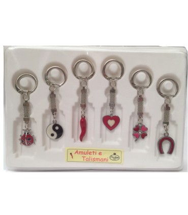 Cartella 6 Portachiavi Portafortuna Predan assortiti 
