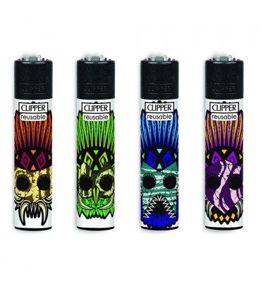 Accendino Clipper LARGE NATIVE TOTEM  Expo Girevole da 144 pz. assortito con 12 grafiche
