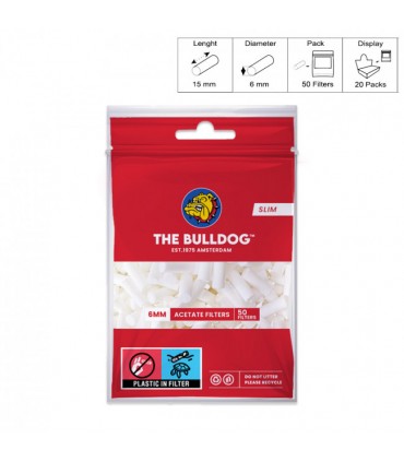 Filtri THE BULLDOG slim 6MM IN BUSTINA CONFEZIONE 20 BUSTE DA 50 FILTRI