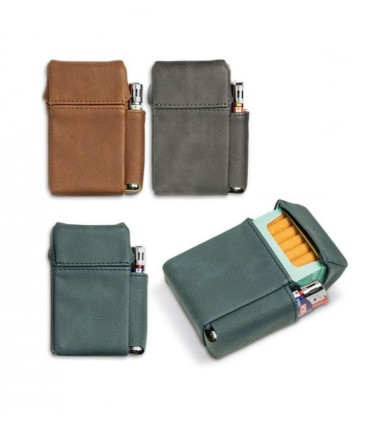 Portasigarette Egoist con Tasca Porta accendino in Similpelle Expo da 12 pz. colori assortiti