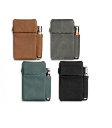 Portasigarette Egoist con Tasca Porta accendino in Similpelle Expo da 12 pz. colori assortiti