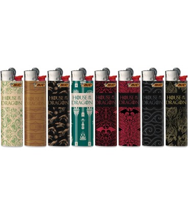 BIC DECORATI HOUSE OF THE DRAGON EXPO A 3 PIANI IN CARTONE PRECARICATO CON 1CF X BIC MINI-SLIM-MAXI TOTALE 150PZ.