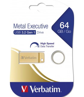 Chiavette USB 2.0 Verbatim metal executive GOLD da 64gb