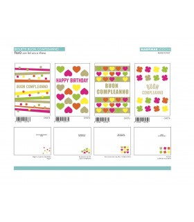 Biglietto Marpimar COMPLEANNO CON FOIL E RILIEVO conf. 12 pz. assortiti