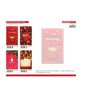 BIGLIETTO MARPIMAR MEDI BUON NATALE CON FOIL ORO CONF.60 PZ. ASSORTITI