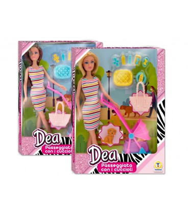 BAMBOLA DEA PASSEGGIATA CON CUCCIOLI TEOREMA GIOCHI DISPONIBILE IN DUE MODELLI