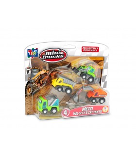 MINI TRUCKS A RERTROCARICA TEROEMA GIOCHI CARTELLA DA 4 PZ.