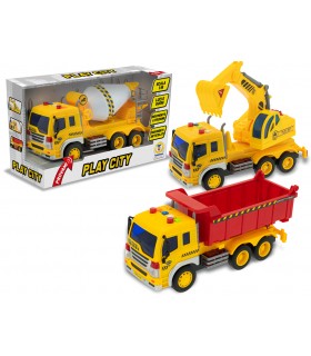 PLAY CITY CAMION DA CANTIERE SCALA 1:16 CON FRIZIONE LUCI E SUONI TEOREMA GIOCHI