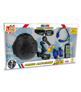 SET POLIZIA CON CASCHETTO VISIONE NOTTURNA E WALKIE TALK CON FUNZIONI REALI TEOREMA GIOCHI