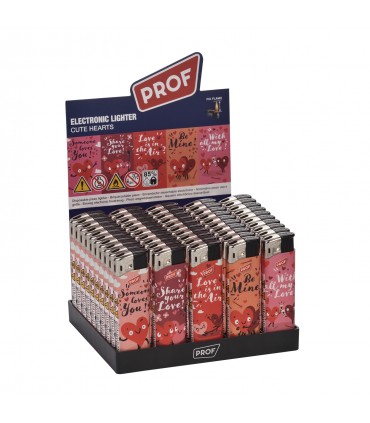 Accendino Elettronico PROF HEARTS conf. 50 pz. assortiti con 5 FANTASIE