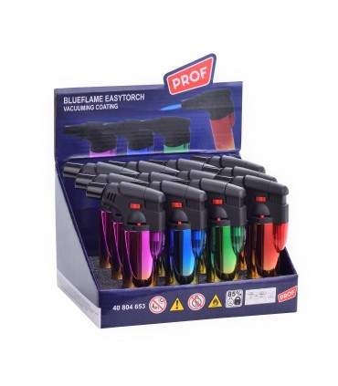 Accendino Elettronico PROF TURBO JETFLAME  VACUUMING  conf. 12 pz. assortiti con 4 COLORI