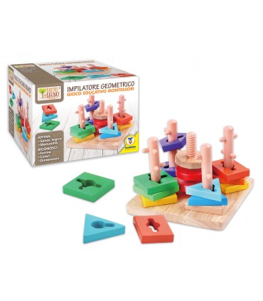 IMPILATORE GEOMETRICO IN LEGNO GIOCO EDUCATIVO MONTESSORINAO TEOREMA GIOCHI
