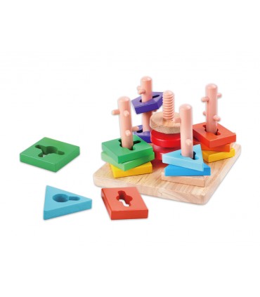 IMPILATORE GEOMETRICO IN LEGNO GIOCO EDUCATIVO MONTESSORINAO TEOREMA GIOCHI