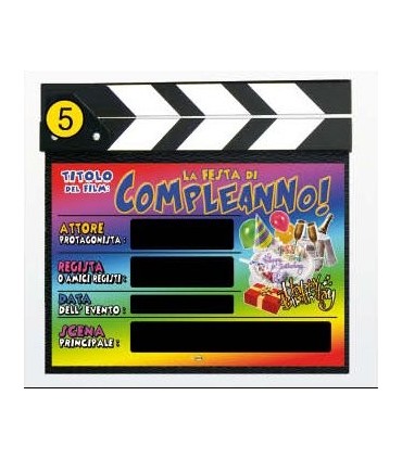 Ciak "Buon Compleanno" Misura cm. 27x30
