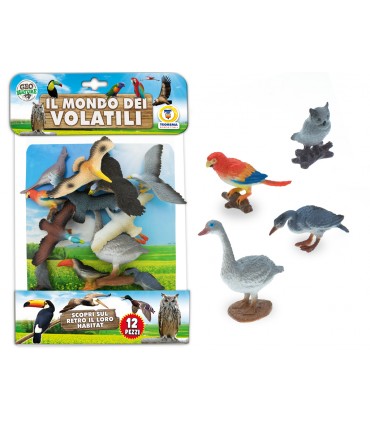 BUSTA ANIMALI ANIMALI VOLATILI 12PZ. CON MAPPA ILLUSTRATA TEOREMA GIOCHI