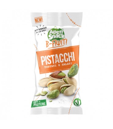 PISTACCHI TOSTATI E SALATI APERISNACK B-FRUIT BUSTINA 25g CONF. 20 PZ.
