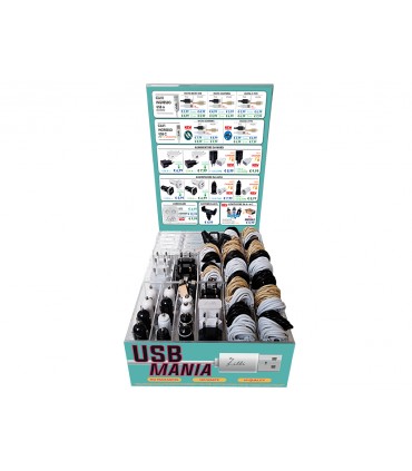 Expo Lilli USB MANIA con 82 Accessori per Smartphone + omaggio 2 conf. accendini elettronici SY-188 50 pz.