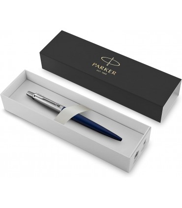 Penna PARKER a Sfera MOD. Jotter royal IN ACCIAIO con fUSTO BLU CONFEZIONATA IN ELEGANTE ASTUCCIO