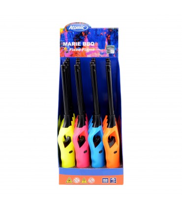 Accendigas ATOMIC BBQ MARIE L. 27CM  CONF. 16 PZ. ASSORTITI CON 4 COLORI