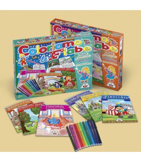 Scatola Coloriamo Le Fiabe I Serie con Album e Pennarelli