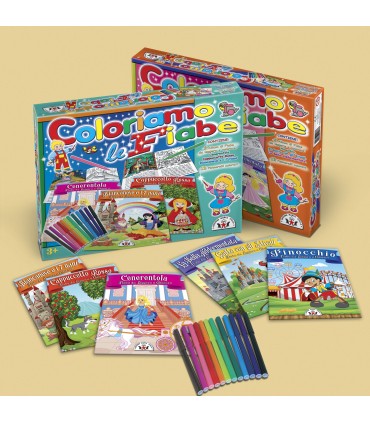 Scatola Coloriamo Le Fiabe I Serie con Album e Pennarelli