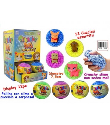 crunchy pets con sorpresa e pasta modellabile bravo giochi expo da 12 pz.