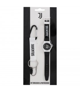 Kit Orologio da polso e Portachiavi in tessuto con moschettone f.c. juventus