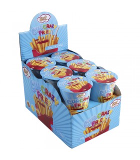 CARAMELLE CUP FRIES CON SALA ALLA FRAGOLA 63G. CONF. 12 PZ.