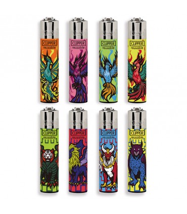 ACCENDINO CLIPPER LARGE RANDOM CREATURES EXPO GIREVOLE DA 192 PZ. ASSORTITO CON 8 GRAFICHE