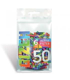 Filtro Gizeh RAINBOW ACTIVE AI CARBONI ATTIVI Slim 6mm Conf. 10 bustine da 50 filtri