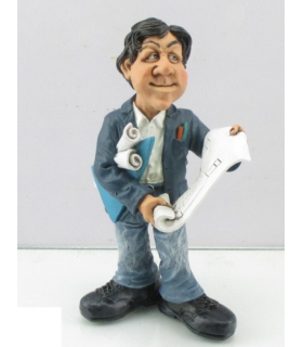 Caricature Mestieri "Geometra" H. 15 cm